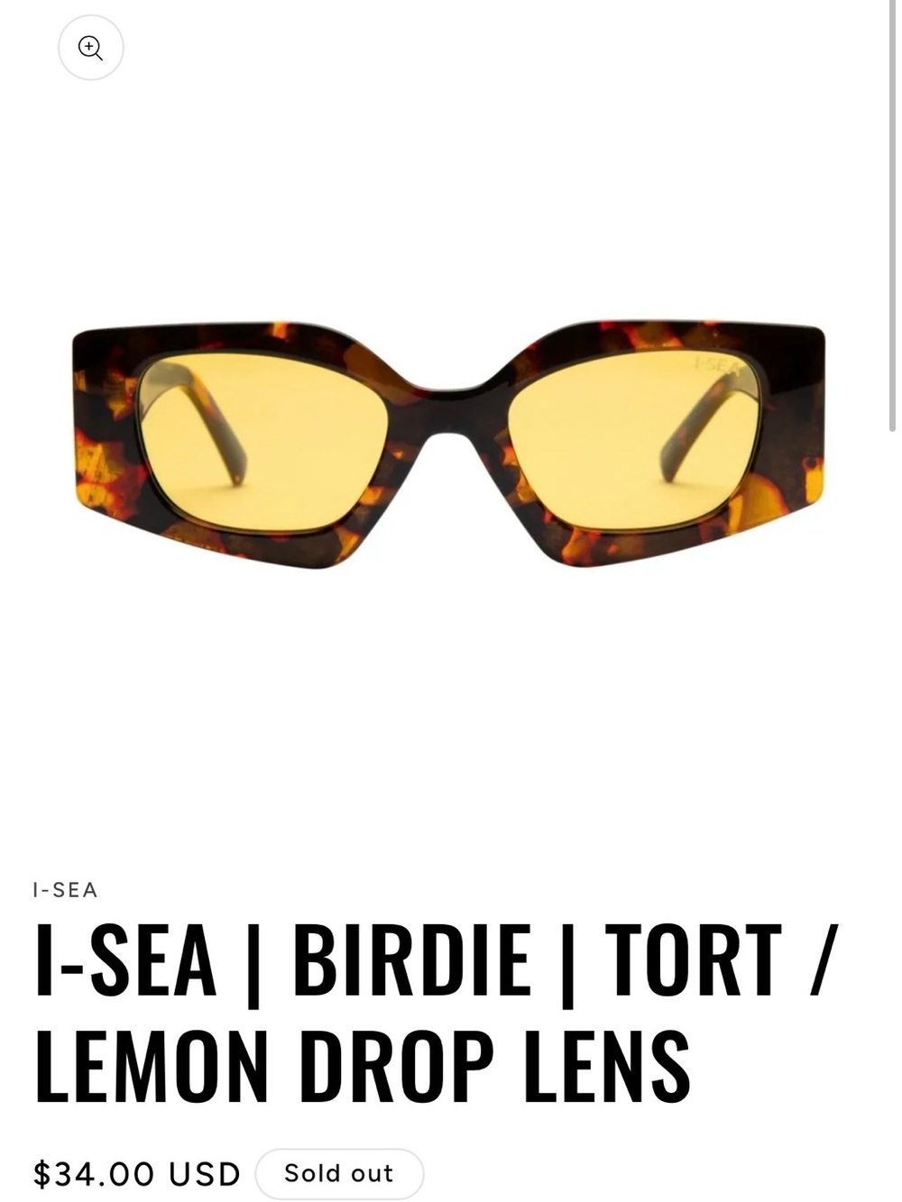 I-SEA Birdie Tortoise Sunglasses with Lemon Yellow Lenses